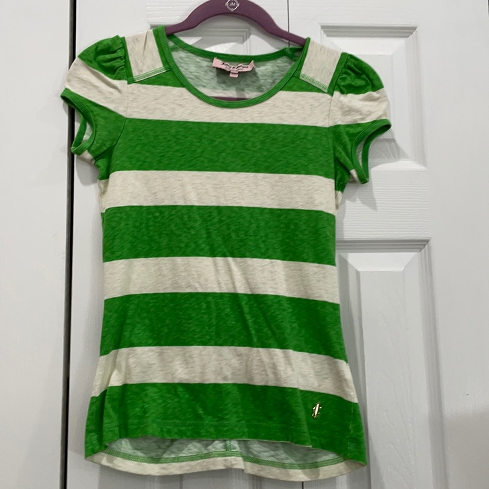 Juicy Couture green and white shirt size XS